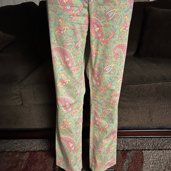 Lauren Ralph Lauren • Pink/ Green • Size 14 • Paisley • Design Pants - Picture 8 of 11